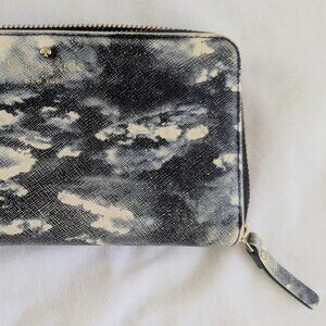 Early 2010s Kate Spade Wallet Cloud Tie Dye Navy Blue